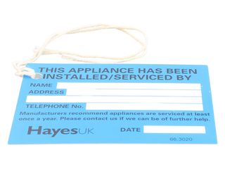 HAYES 663020 INSTALLED/ SERVICE TAGS (PACK OF 10)