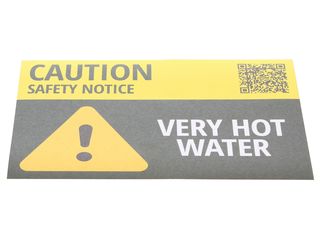 Atom Caution Very Hot Water Label - Pack of 10