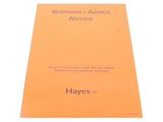 HAYES 66.3012 WARNING/ADVICE NOTICE (PAD OF 25)