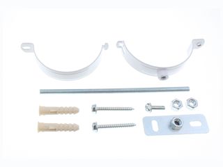 Universal Painted Flue Support Bracket Kit With Mounting Plate - White
