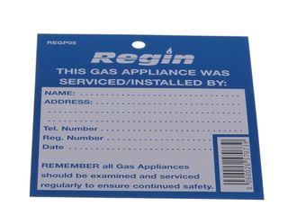 Regin REGP05 Gas Appliance Serviced Tag (8)