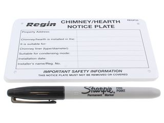 REGIN REGP33 CHIMNEY/HEARTH NOTICE PLATE (10)