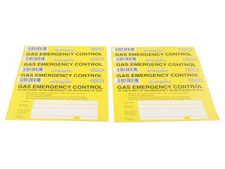 Regin Gas Emergency Control Sticker - Pack of 8