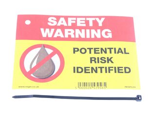 REGI REGIPL03 WARNING POTENTIAL RISK (LIQUID FUEL) STICKER/TAG X8