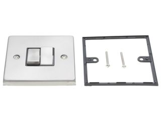 DECO VPSC412BK 10AX INGOT 2GANG 2WAY PLATE SWITCH BLACK SATIN CHROME