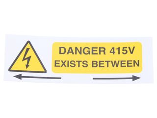 INDUSTRIAL SIGNS IS4110SA DANGER 415V BETWEEN PHASES SIGN