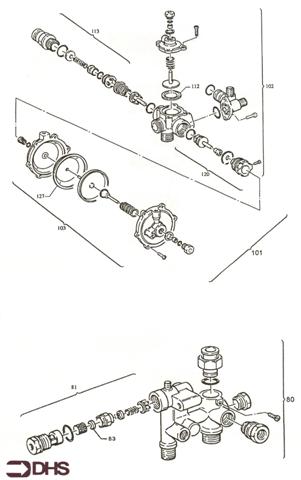 Exploded Diagram for 3-WAY VALVE ASSY - MAINS MANIF