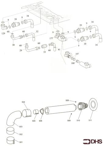 Exploded Diagram for CONNECTION PIPEWORK - FLUE