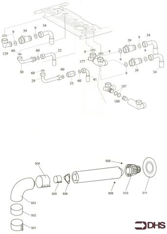 Exploded Diagram for CONNECTION PIPEWORK - FLUE