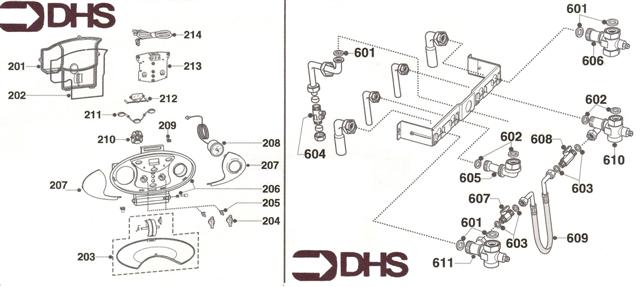 Exploded Diagram for ELECTRICAL AND PIPEWORK