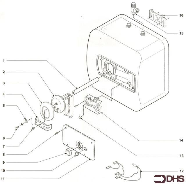 Exploded Diagram for ELECTRIC WATER HEATER COMPLETE