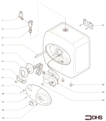 Exploded Diagram for ELECTRIC WATER HEATER COMPLETE