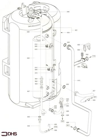 Exploded Diagram for HOT WATER TANK