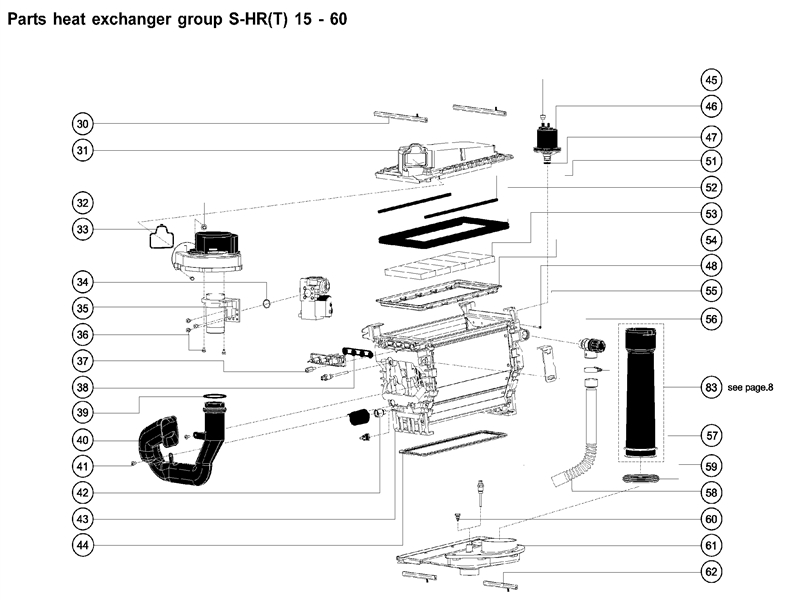 Exploded Diagram for HEAT EXCHANGER