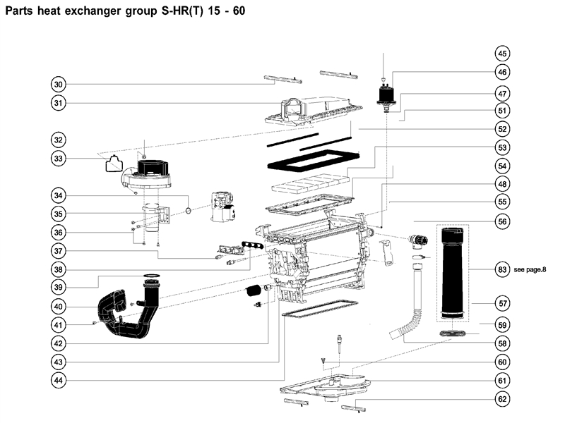 Exploded Diagram for HEAT EXCHANGER