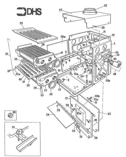 Exploded Diagram for COMBUSTION BOX
