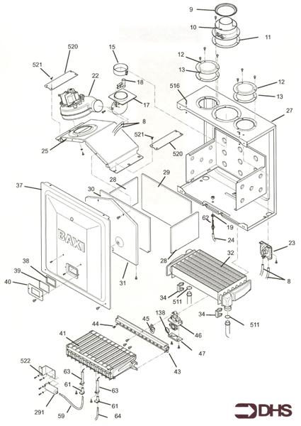 Exploded Diagram for COMBUSTION CHAMBER