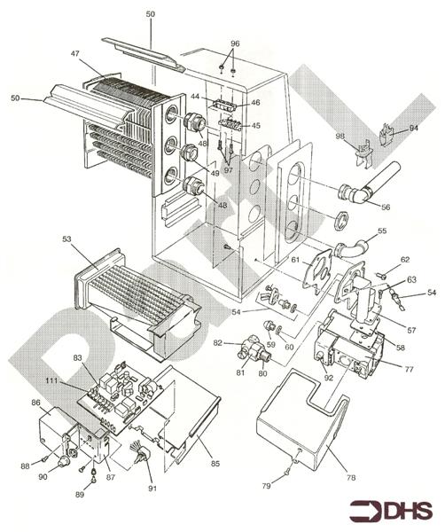 Exploded Diagram for CONTROL ASSY & GAS VALVE