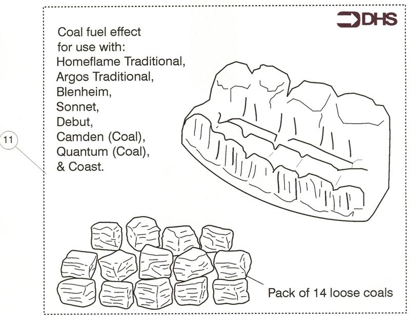 Exploded Diagram for CERAMIC COAL FUEL EFFECTS