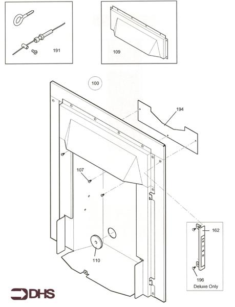 Exploded Diagram for COMB. BOX & CONTROLS PCF