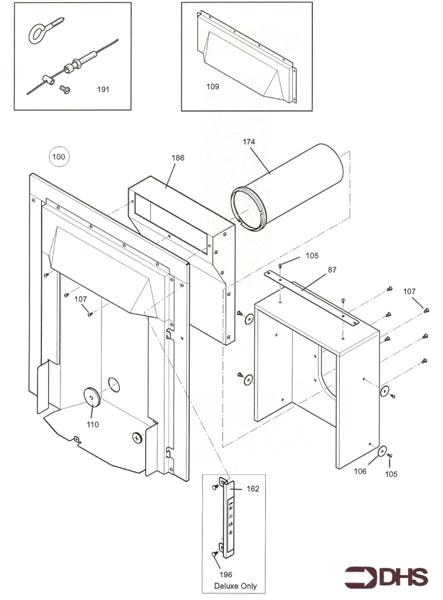 Exploded Diagram for COMB. BOX & CONTROLS FF