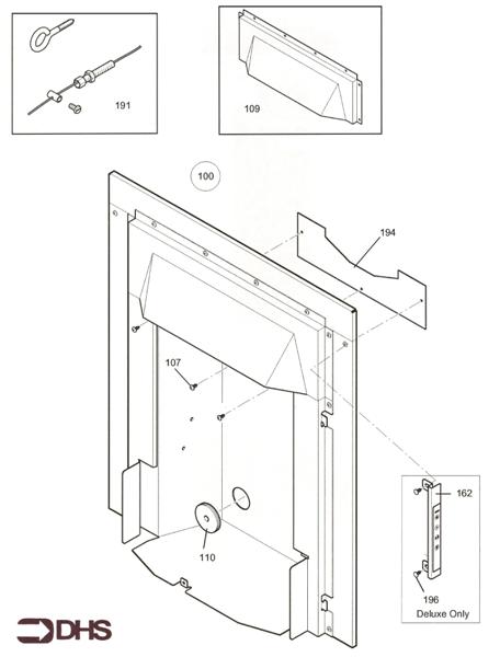 Exploded Diagram for COMB BOX & CONTROLS PCF