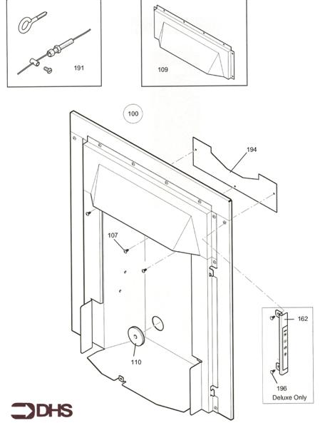 Exploded Diagram for COMB BOX & CONTROLS PCF
