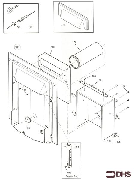 Exploded Diagram for COMB BOX & CONTROLS FF