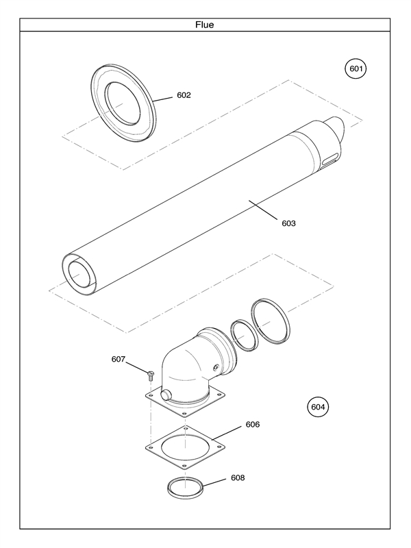 Exploded Diagram for FLUE ASSEMBLY
