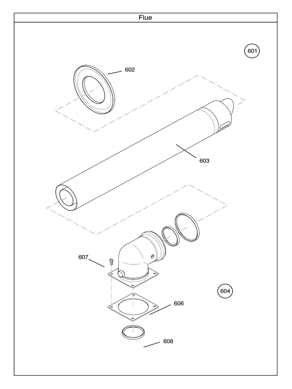 Exploded Diagram for FLUE ASSEMBLY