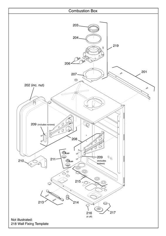 Exploded Diagram for COMBUSTION BOX