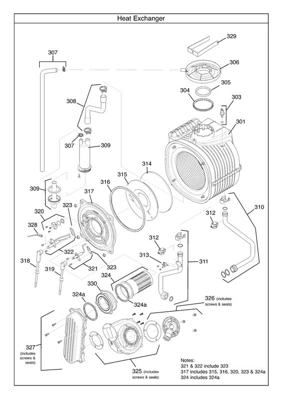 Exploded Diagram for HEAT EXCHANGER