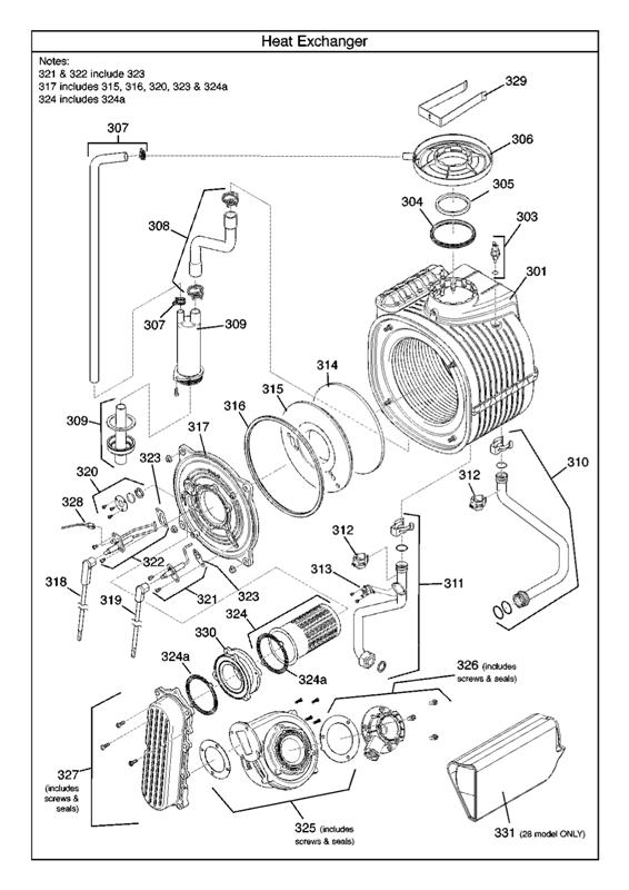 Exploded Diagram for HEAT EXCHANGER