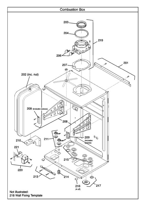 Exploded Diagram for COMBUSTION BOX