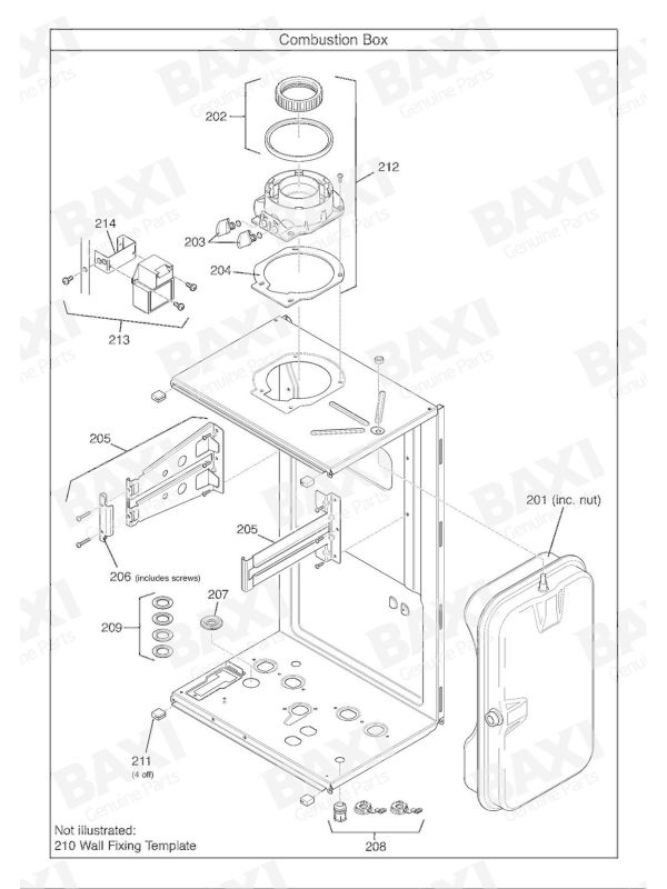 Exploded Diagram for COMBUSTION BOX