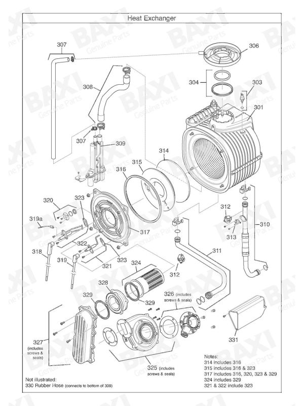 Exploded Diagram for HEAT EXCHANGER