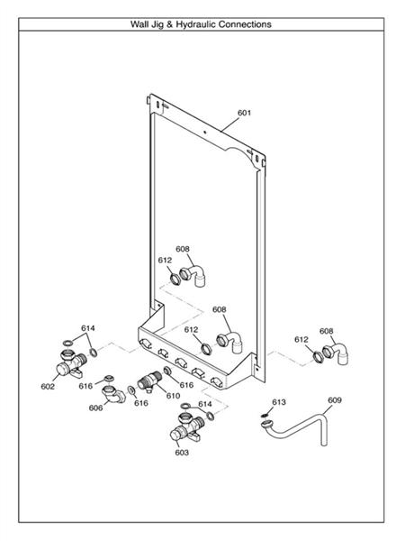 Exploded Diagram for WALL JIG & HYDRAULIC CONN