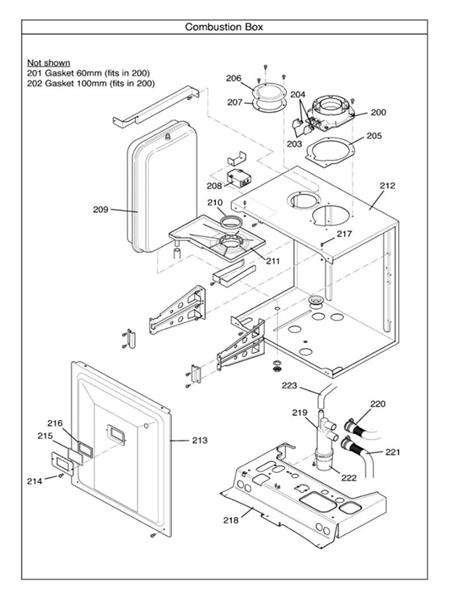 Exploded Diagram for COMBUSTION BOX