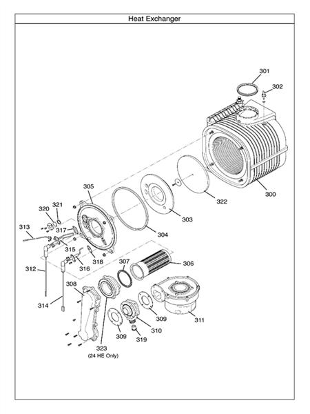 Exploded Diagram for HEAT EXCHANGER