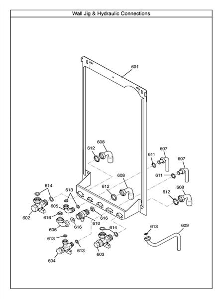 Exploded Diagram for WALL JIG & HYDRAULIC CONNS