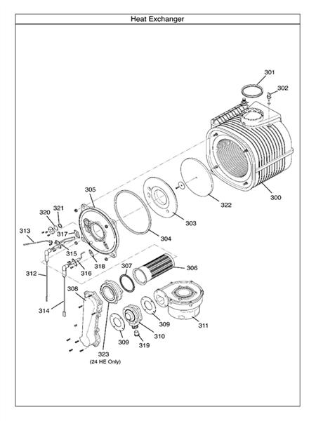 Exploded Diagram for HEAT EXCHANGER