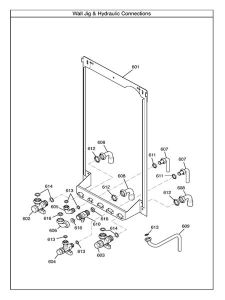Exploded Diagram for WALL JIG & HYDRAULIC CONNS