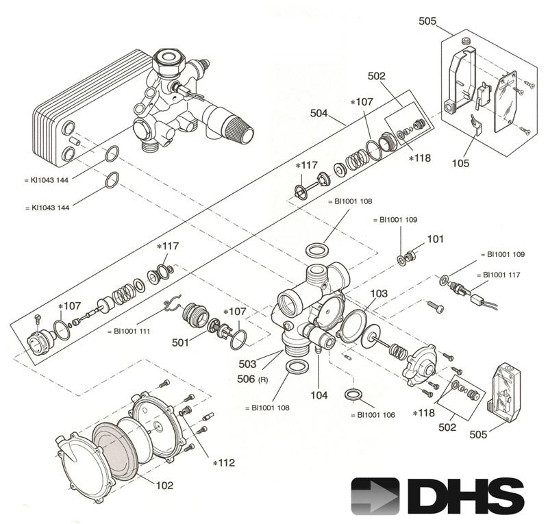 Exploded Diagram for WATER ASSY 1