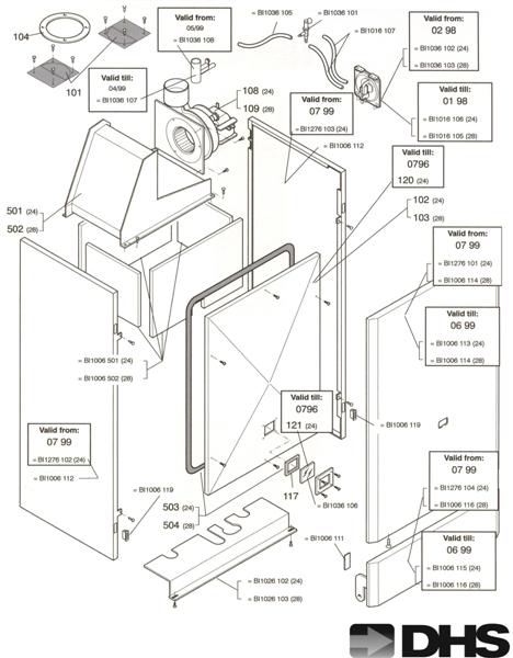 Exploded Diagram for EXTERNAL PANELS, FIRE CHAMBER