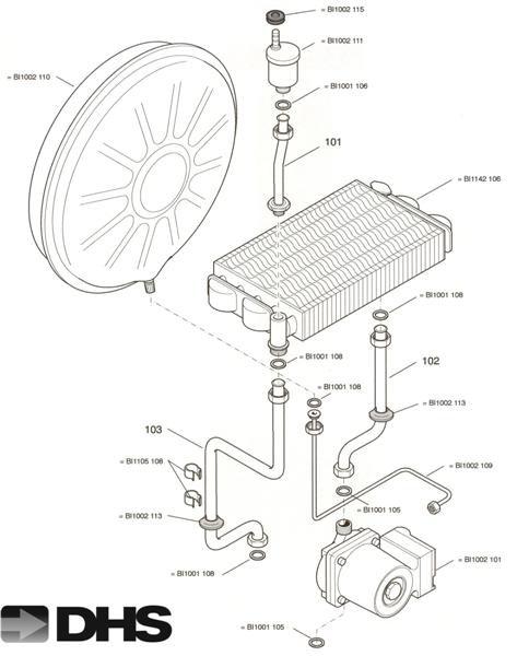Exploded Diagram for WATER ASSY VALID FROM 03/2000