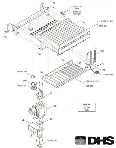 Exploded Diagram for GAS ASSY