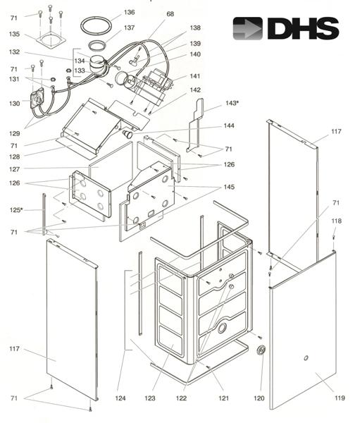 Exploded Diagram for FAN, COMBUSTION CHAMBER & CASE