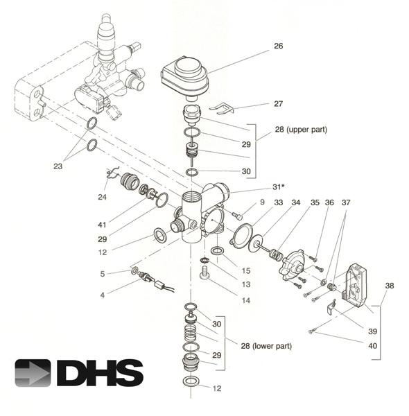 Exploded Diagram for C H FLOW ASSY & 3 WAY DIVERTER