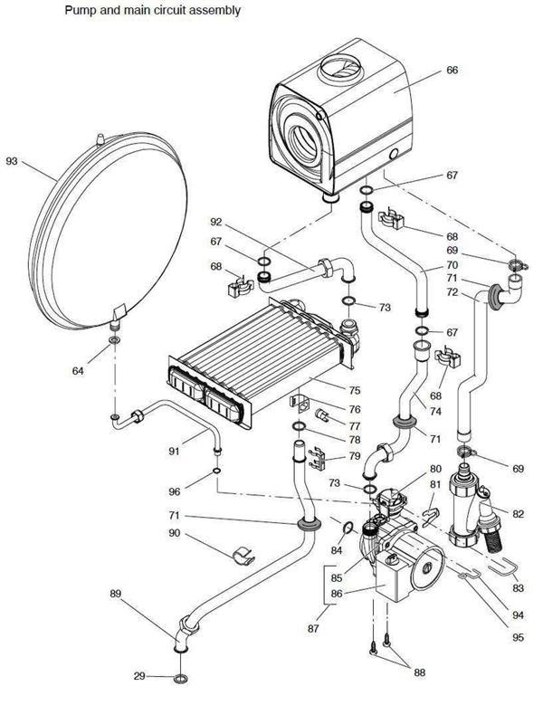 Exploded Diagram for PUMP, MAIN CIRCUIT