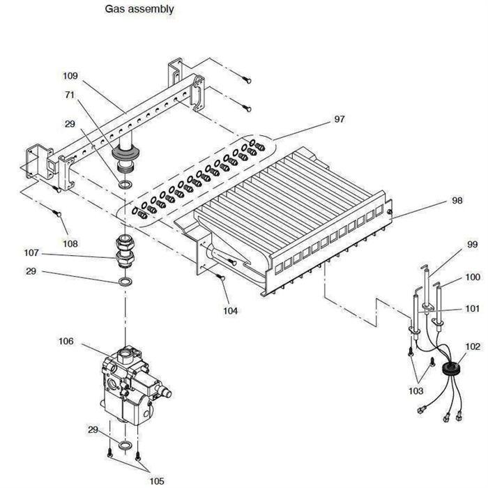 Exploded Diagram for GAS ASSEMBLY